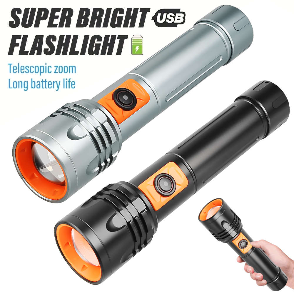 Outdoor Lighting Usb - High Power LED Flashlight USB Rechargeable