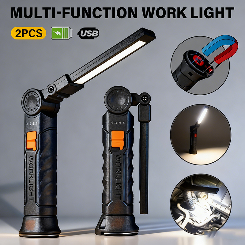 Outdoor Lighting Electric - Portable COB LED Flashlight USB Rechargeable