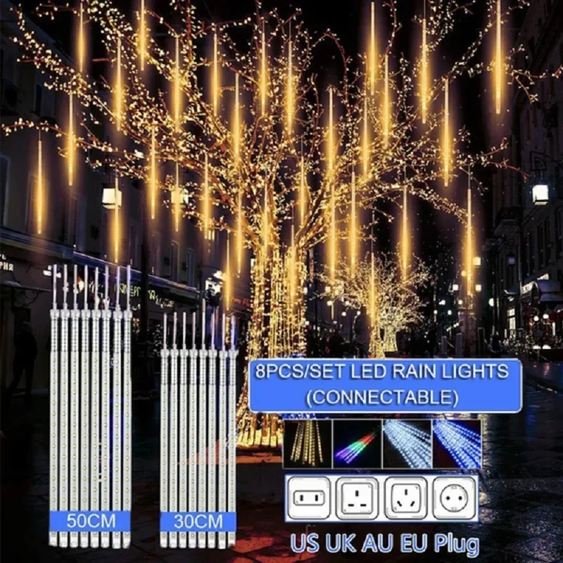 Outdoor Lighting Uk - 30cm /50cm Waterproof Meteor Shower Rain