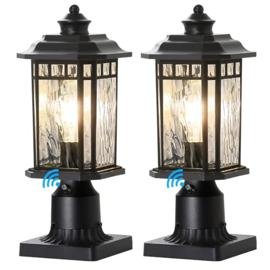 Outdoor Lighting Dusk To Dawn - 2 Pack Outdoor Post Lights, Dusk