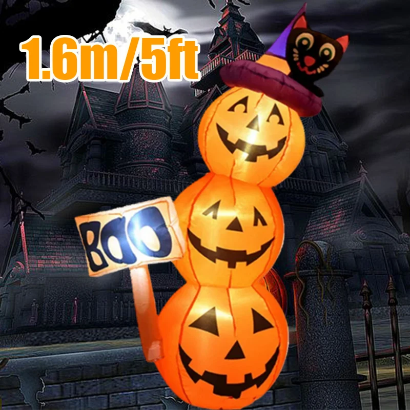 Outdoor Lighting Diy - 1.6M/5FT Halloween Inflatable Model Pumpkin Built-in