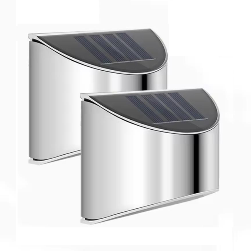 Outdoor Lighting Experts - 2Pcs Solar Garden Light Stainless Steel