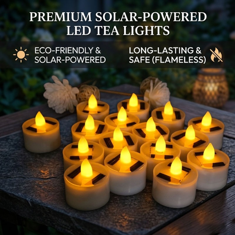 Outdoor Lighting Dusk To Dawn - Solar Flameless LED Tea Light Candles,
