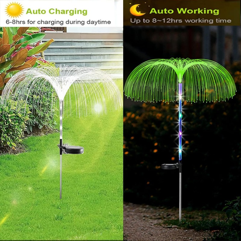 Outdoor LED Solar Lights 7 Col - Outdoor Lighting Jellyfish review and price