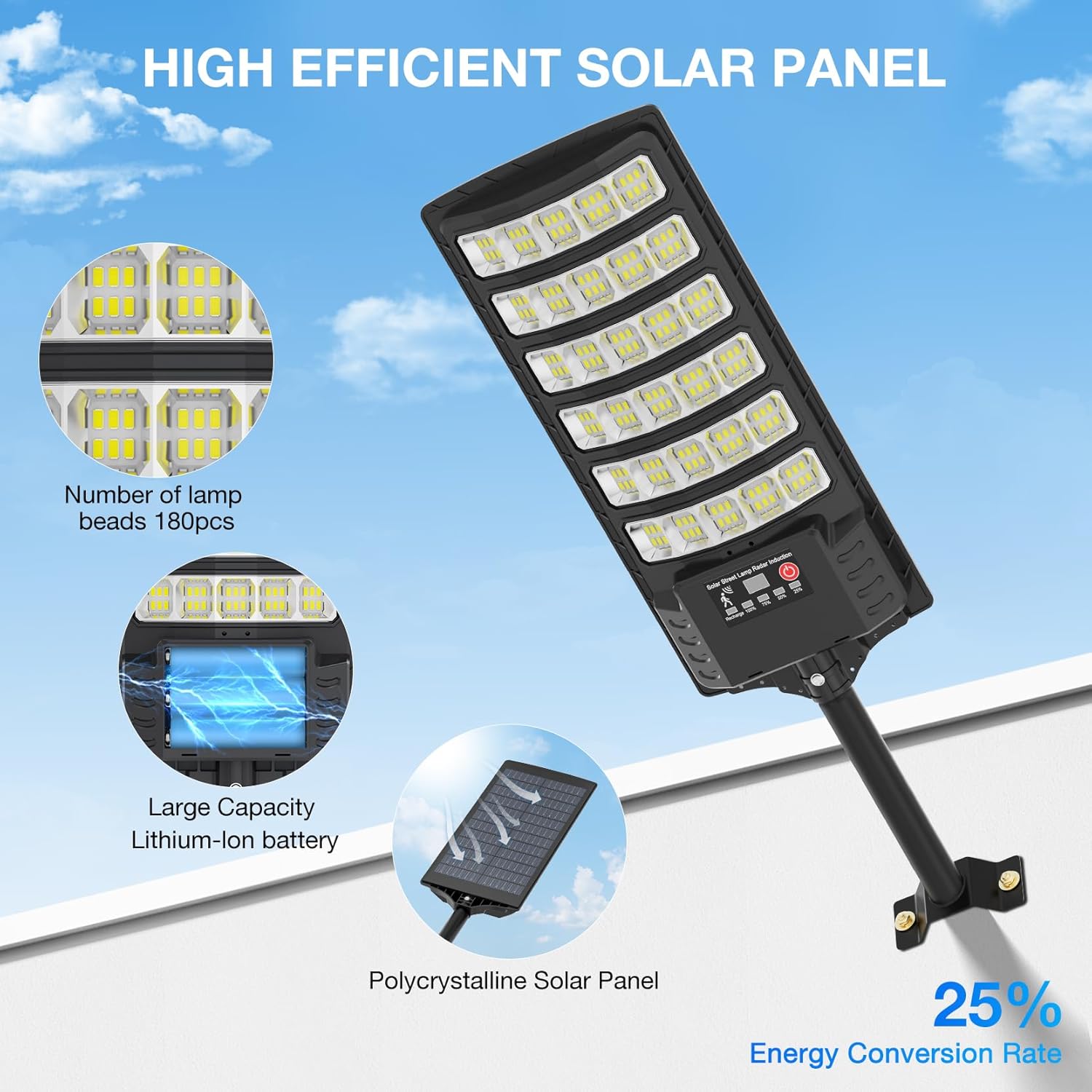 Solar Street Light with Pole M - Outdoor Lighting Dusk To Dawn review and price