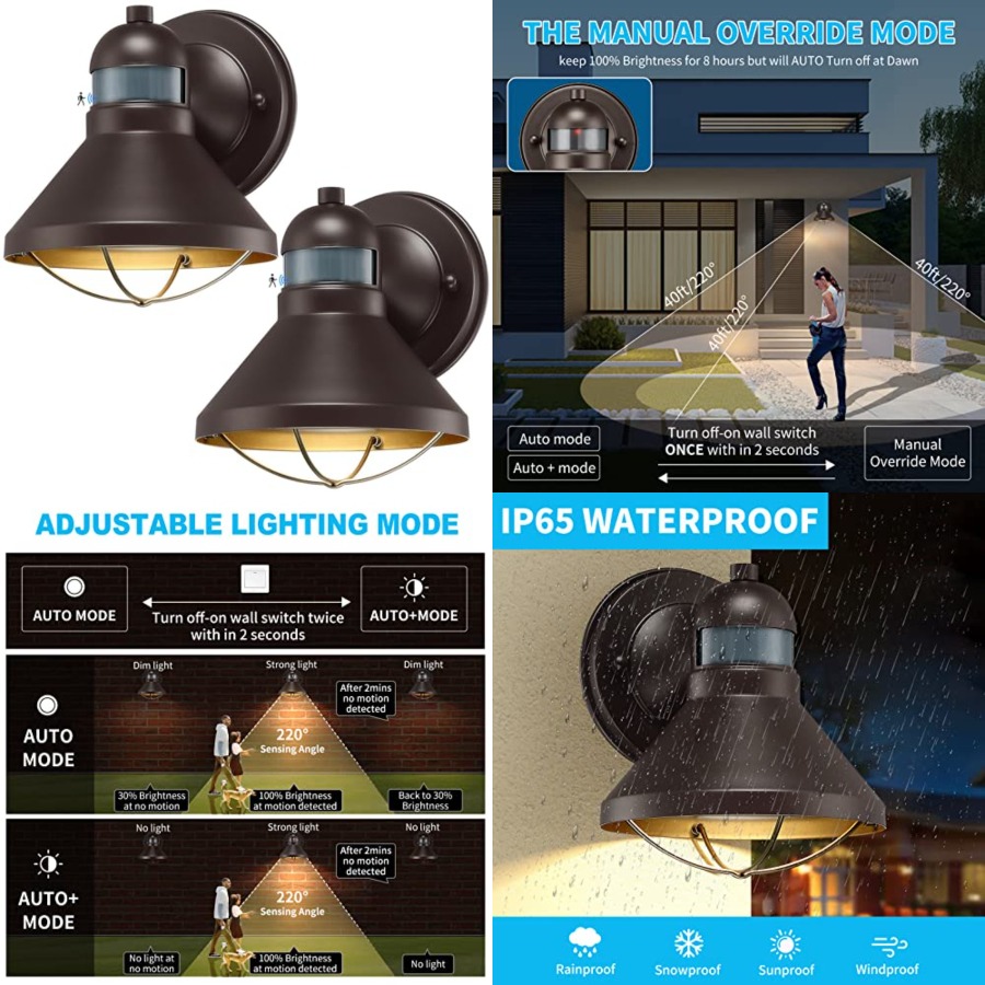 2 Pack Motion Sensor Outdoor L - Wall Lighting Outdoor review and price