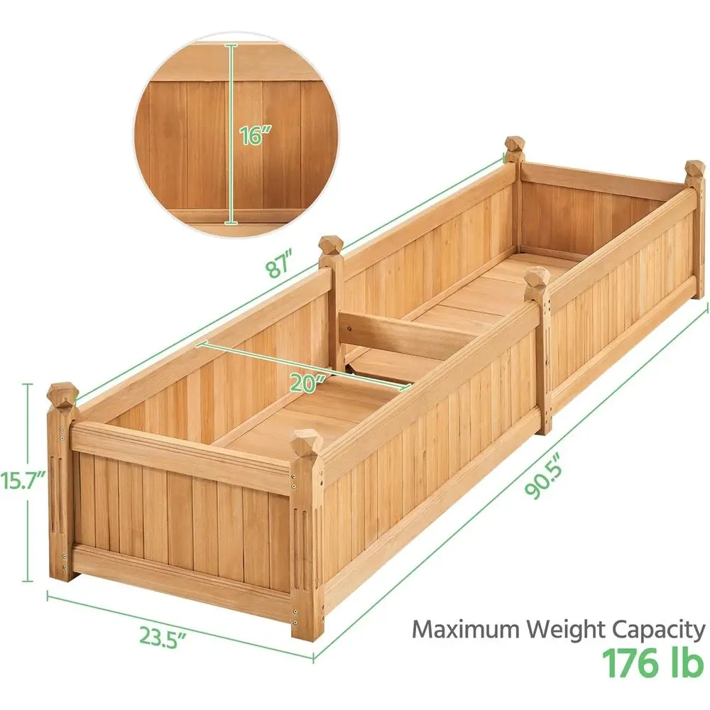 Light Brown Wooden Raised Gard - Outdoor Lighting Box review and price