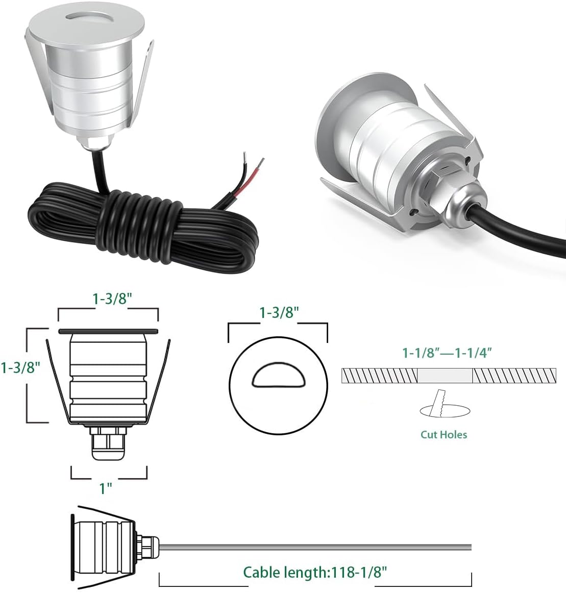 Recessed LED Step Light 1W 10P - Ground Light Recessed review and price