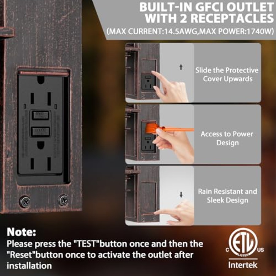 Outdoor Light with GFCI Outlet - Outdoor Lighting Dusk To Dawn review and price