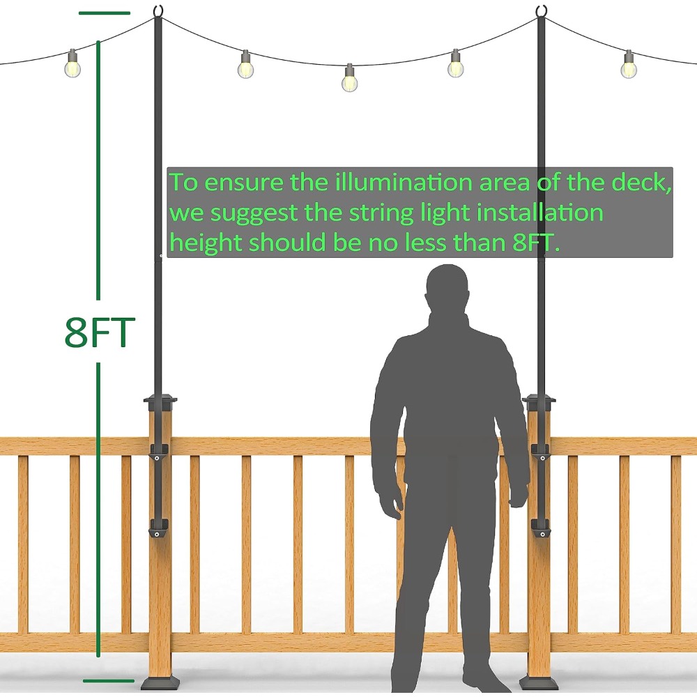 2 pack string light poles - st - Wall Lighting Outdoor review and price