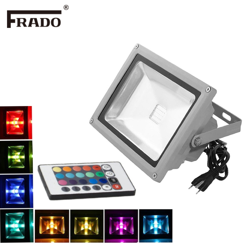 RGB LED Flood Lights 10W LED E - Outdoor Lighting Uk review and price