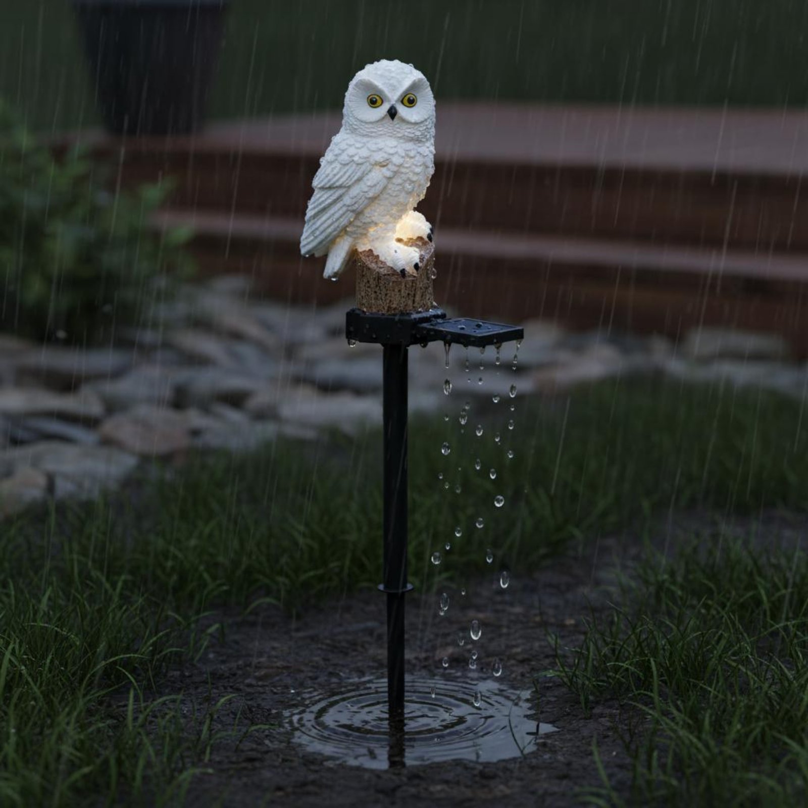 Solar Owl Stake Light Waterpro - Outdoor Lighting Install review and price