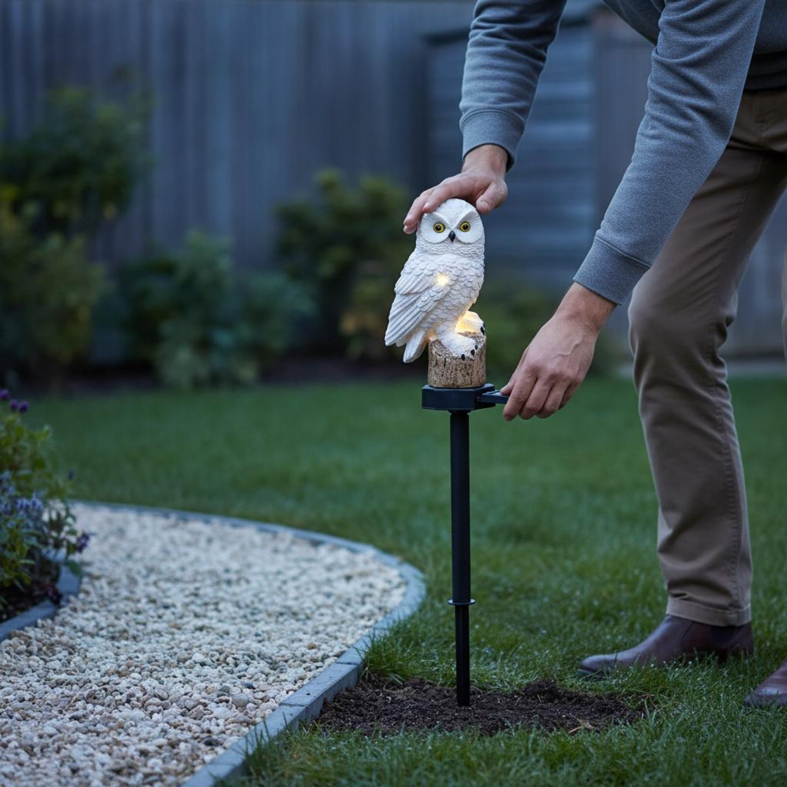 Solar Owl Stake Light Waterpro - Outdoor Lighting Install review and price