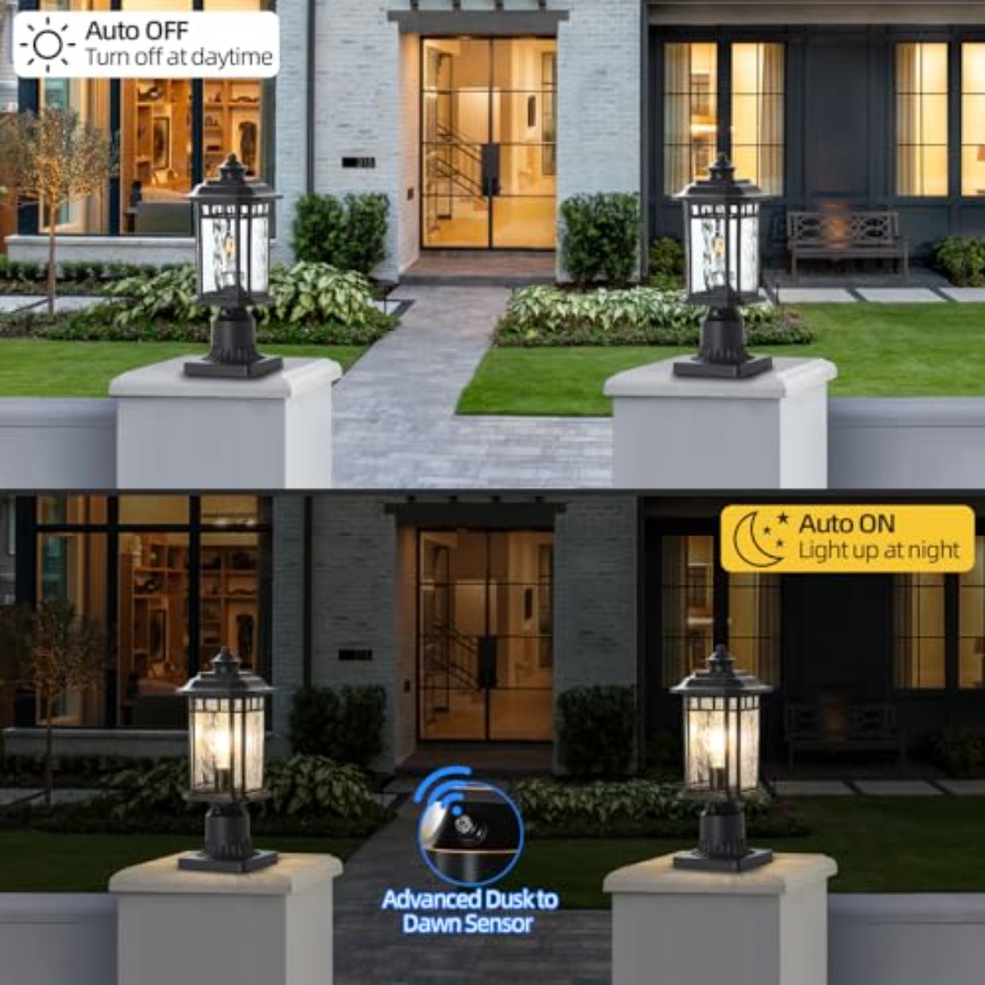 2 Pack Outdoor Post Lights, Du - Outdoor Lighting Dusk To Dawn review and price