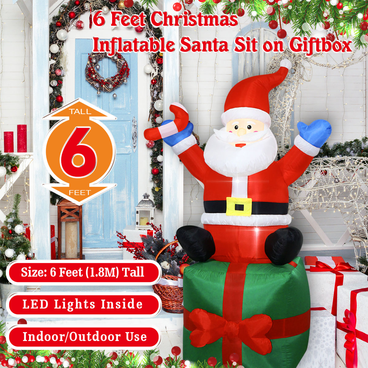 6 FT Christmas Inflatables San - Outdoor Lighting Box review and price