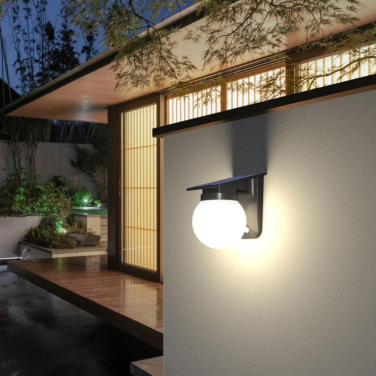 Solar Sphere Wall Lights Outdo - Outdoor Lighting With Outlet review and price