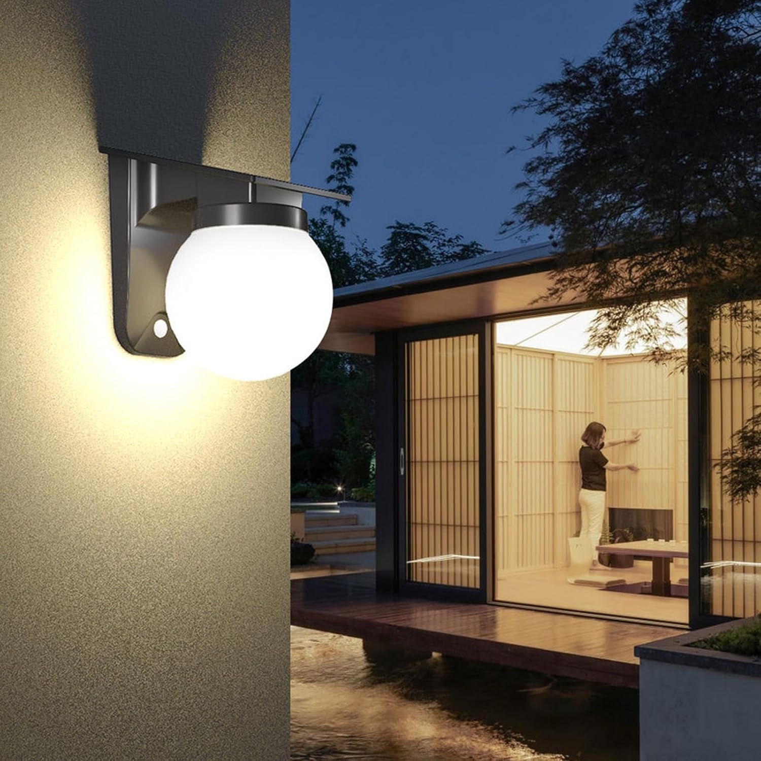 Solar Sphere Wall Lights Outdo - Outdoor Lighting With Outlet review and price