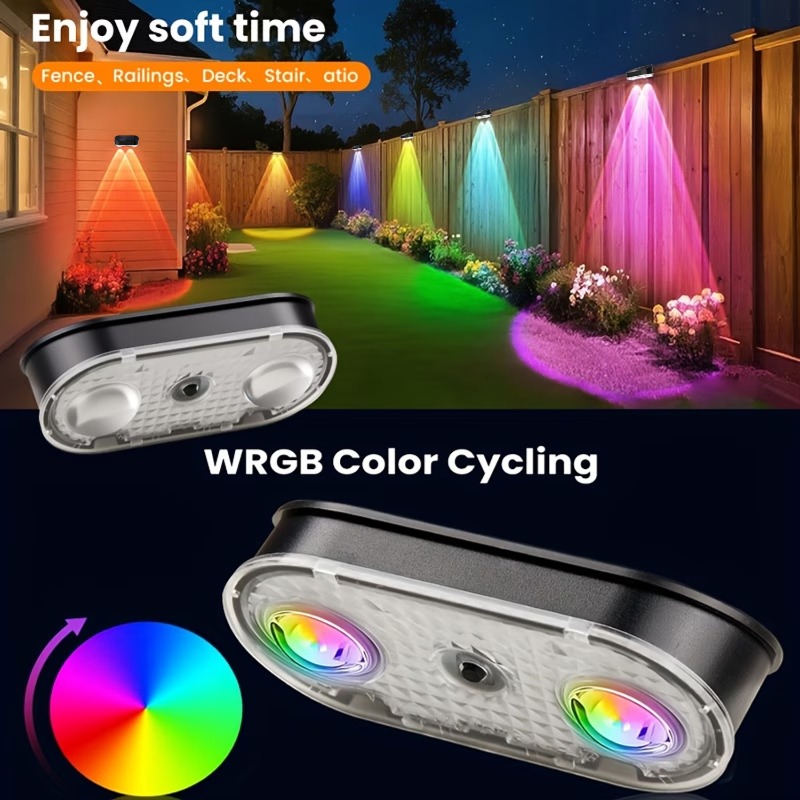 RGB Solar Fence Light IP44, 8  - Outdoor Lighting Dusk To Dawn review and price