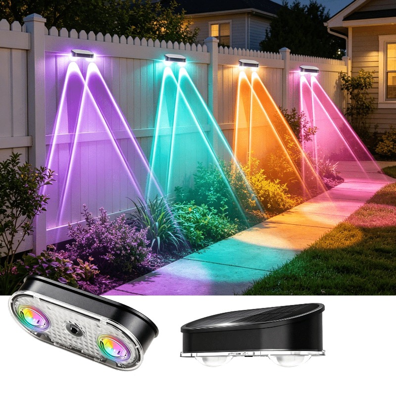 RGB Solar Fence Light IP44, 8  - Outdoor Lighting Dusk To Dawn review and price