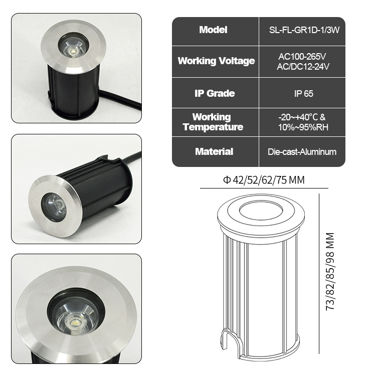1W/3W DC12v IP65 Waterproof LE - Ground Light Recessed review and price