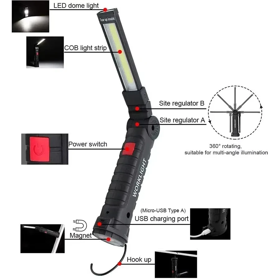 New Portable COB LED Flashligh - Outdoor Lighting Usb review and price