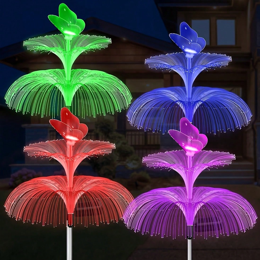 2pcs Solar Powered Jellyfish G - Outdoor Lighting Jellyfish review and price