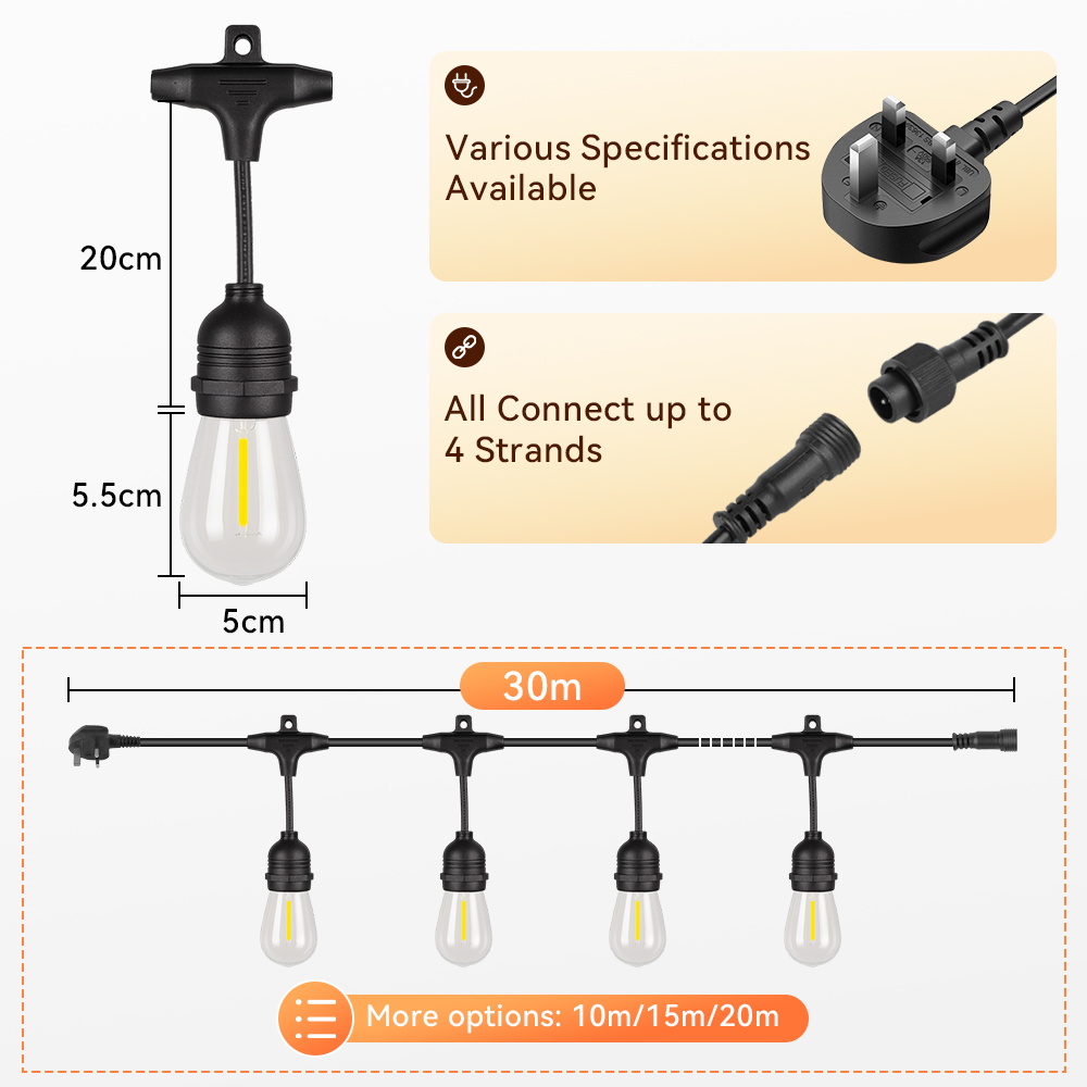 E27 Outdoor String Lights LED  - Outdoor Lighting Uk review and price